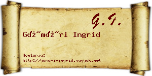 Gömöri Ingrid névjegykártya